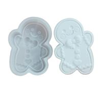 Stampo in silicone a forma di omino di pan di, per candele e sapone, a forma di omino di pan di, decorazioni natalizie, forniture artigianali per adulti, bambini, principianti, gesso