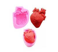 Stampo in silicone a forma di organo 3D a forma di cuore e cervello, multiuso, per caramelle, torte, cioccolato, argilla, gotico, Halloween