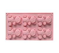 Stampo in silicone a forma di orsetto, per fondente a 6 griglie, in silicone, per cioccolato, per shower, gelatina, budino, cubetti di ghiaccio, bambini, famiglia, casa, cucina
