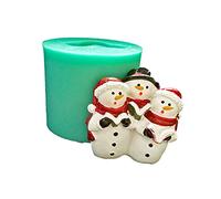 Stampo in silicone a forma di pupazzo di neve per Natale, stampi in resina fatti a mano, per decorare torte al cioccolato e sapone in silicone
