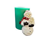 Stampo in silicone a forma di pupazzo di neve per Natale, stampi in resina fatti a mano, per decorare torte al cioccolato e sapone in silicone