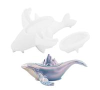 Stampo in silicone a forma di, riutilizzabile a forma di animali marini, in resina di grandi dimensioni con coperchio, in resina siliconica riutilizzabili per barattoli e