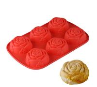 Stampo in silicone a forma di rosa per dolci francesi e cheesecake | Rosa commestibile flessibile antiaderente per cubetti di ghiaccio mousse biscotti torta al cioccolato budino pasticceria