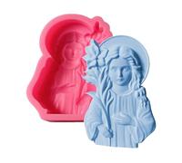 Stampo in silicone a forma di statuetta della Madonna della Grazia, strumento per la creazione di oggetti artigianali per la casa, facile rilascio per gesso, fondente, cemento, resina, scultura