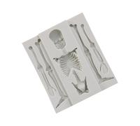 Stampo in silicone a forma di teschio, stampo da forno a forma di scheletro, per Halloween, versatile, per Halloween, cioccolato, caramelle, dessert, mousse, gelatina