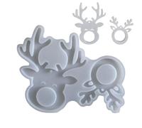 Stampo in silicone a forma di testa di cervo, stampi per ornamenti per albero di Natale, stampi in silicone a forma di cervo, stampo in resina epossidica per decorazioni domestiche