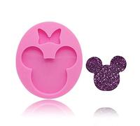 Stampo in silicone a forma di testa di topo e fiocco, per fai da te, cioccolato, caramelle, budini, pasta di gomma, decorazione per torte, dolci, gelatine, gelati, cubetti di ghiaccio e sapone