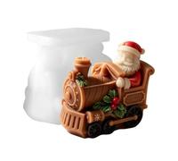 Stampo in silicone a forma di trenino di Babbo Natale, mini stampo a forma | Stampo in silicone a forma di mini trenino natalizio con Babbo Natale, ideale per candele profumate fai da te e decorazioni