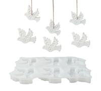 Stampo in silicone a forma di uccello, antiaderente, con 6 cavità, silicone alimentare durevole, per la produzione di resina, gesso, cemento, sapone, candele e cioccolato, K