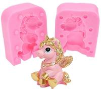 Stampo in silicone a forma di unicorno 3D, per fondente fatto a mano, pasta di gomma, sapone, bomba da bagno, barretta per lozioni, gesso, argilla polimerica
