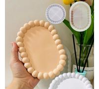 Stampo in silicone a forma di uovo per bicchieri a bolle, vassoio in cemento per conservazione, stampo in silicone per piatti in resina Jesmonite fai da te M,SSilicone