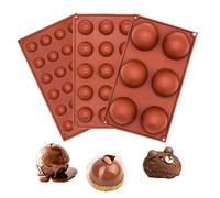 Stampo in silicone a sfera, 3 stampi per cioccolato semisferico, stampo per palline di cioccolato, stampo per cioccolato per realizzare bombe di cioccolata calda