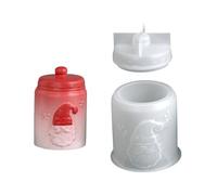 Stampo in silicone a tema Babbo Natale in resina Casting Jewelry Holder Cup Plant Container Crafting accessorio Santa resina gioielli stampo