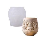 Stampo in silicone a tema di vacanza Forniture per la creazione di contenitori per gioielli in resina Modello Albero dettagliato Stampo in silicone per resina