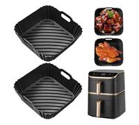 Stampo in silicone Air Fryer for Cosori Turbo Tower Pro Smart 10,8L, riutilizzabile Air Fryer Accessori piatto Silicone Air Fryer for Cosori Airfryer CAF-DC112-AEU(6,5L & 4,3 L) (2 pezzi)