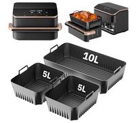 Stampo in silicone Air Fryer per Cosori Air Fryer 10L Twinfry, Set di 3 stampi Air Fryer Accessori per Air Fryer Cosori 10l, piatto Airfryer Accessori Air Fryer Stampo per Airfryer Cosori 10L