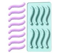Stampo in silicone antiaderente a forma di bruco, a forma di verme gommoso, flessibile, resistente al calore, per gelatina di cioccolato, per bambini e adulti, per casa, cucina, feste