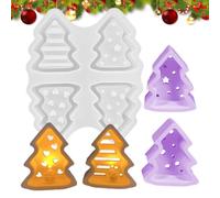 Stampo in silicone antiaderente per albero di Natale | Stampi natalizi per gesso per versare e sciogliere per il fai da te natalizio