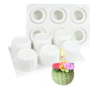 Stampo in silicone antiaderente per mousse di cioccolato, cheesecake, tortiera flessibile per cottura, dessert, gelatina, cubetti di ghiaccio, caramelle (F_ cesto di fiori)