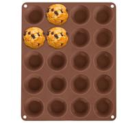 Teglia per 20 mini muffin, cupcake, muffin, in silicone, marrone, SILLINIE ORION