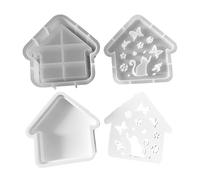 Stampo in Silicone Art House - Stampo per Resina a Forma di Gatto per la Casa - Accessorio Creativo per Decorazioni in Giardino Soggiorno Natale Scuola Asilo Halloween