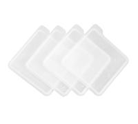 Stampo in Silicone Bianco per Sottobicchieri in Resina 4 Pezzi | Superficie Liscia Interna, Forma Semplice, Riutilizzabile, per Artisti della Resina e Progetti Tavola