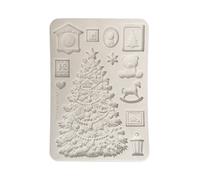 Stamperia - Silicon Mould A5 for Scrapbooks, Bullet Journals and More, Non-Stick Surface, Suitable for Air-Dry Clay, Resin and More, Perfect for Crafts and Gifting (Christmas Tree)