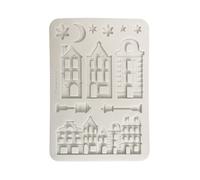 Stamperia - Silicon Mould A5 for Scrapbooks, Bullet Journals and More, Non-Stick Surface, Suitable for Air-Dry Clay, Resin and More, Perfect for Crafts and Gifting (Christmas Village)