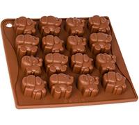 Stampo in silicone, con 16 elefanti, adatto per creare cubetti di ghiaccio, come forma per i dolci, la cioccolata, le praline, ottima idea regalo, di colore marrone