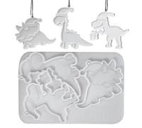 Stampo in silicone con ciondolo a forma di animali, stampi in silicone per Natale, dinosauri, 3D Dino Gesso Stampi per colata in silicone, stampi per gesso per colata, stampi in resina epossidica