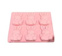 Stampo in silicone con coniglietto pasquale | 20 x 12 x 3 cm, per alimenti, dolce forma di coniglio | Contenitore per cubetti di ghiaccio e dessert per cioccolato, gelatina, cottura al forno |
