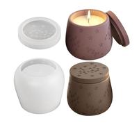 Stampo in silicone con coperchio, portacandele in silicone con motivo a stelle, stampi per candele