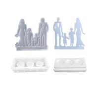 Stampo in silicone con inserto per ritratto di famiglia per portacandele decorazioni per la casa Supporto per calchi fatti a mano Stampi da tavolo Kit per progetti artigianali di famiglia