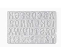 Stampo In Silicone Con Lettera Da 1 Pezzo, Portachiavi In Metallo Da 20 Pezzi, Stampo Epossidico Con Lettera Inglese Perforata, Accessori Fatti A Mano Fai-Da-Te.