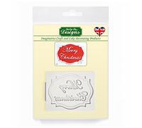 Stampo in silicone con scritta in lingua inglese "Merry Christmas", per decorare torte, cupcake, dolci, biscotti, caramelle, biglietti e argilla, approvato per alimenti, prodotto nel Regno Unito