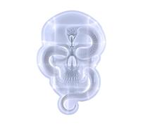 Stampo in silicone con teschio di Halloween, per la fabbricazione di cranio, decorazione natalizia, non bastone