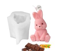 Stampo in silicone coniglietto pasquale, stampo coniglietto 3D per cera | 3D Fatto a mano per realizzare , profumate, artigianato in resina Testa inclinata