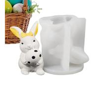 Stampo in silicone coniglio - decorazione artistica e oggetti artigianali in cemento 3D | per candele di Pasqua tenuto da coniglio, per decorazioni di casa, tavolo, feste e matrimoni