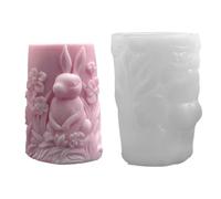 Stampo in silicone coniglio - Stampo per candela laapin | Stampo per stampaggio epossidico cilindro 3D, stampo a rilascio facile, per sapone per candele, per candele a forma di coniglio