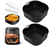 Stampo in silicone da 20 cm, accessorio per friggitrice ad aria calda Philips 2000 serie 4,2L NA229/00, 2 pezzi Air Fryer Accessories con 2 filtri, pirofila Airfryer, stampo riutilizzabile in silicone