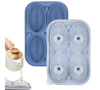 Stampo in silicone da calcio, 4 scomparti, semplice sformatura, in silicone, per cioccolato, fondente, bar, cocktail, torte, caffè, acqua, frigorifero, congelatore