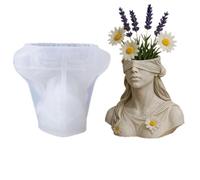 Stampo in silicone di alta qualità con le dee bendate per vasi da fiori in resina cemento e cemento, 100 x 86 mm, decorazioni per la casa in silicone