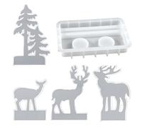 Stampo in silicone di Natale - Reusable Baking Molds, Christmas Tree Elk Plaster Casting Mold Kit, Easy Release Holiday Crafting Tools for Epoxy Resin Plaster Soap Candle Handicraft Enthusiasts