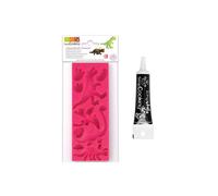 Stampo in silicone Dinosauri + Pennarello per glassa nera