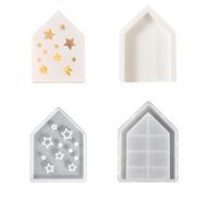 Stampo in silicone facile da usare a forma di casa per atmosfere di luce ornamento per principianti Crafting Hollow House Styles Storage Stampo in silicone