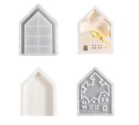 Stampo in silicone facile da usare a forma di casa per atmosfere di luce ornamento per principianti Crafting Hollow House Styles Storage Stampo in silicone