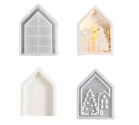 Stampo in silicone facile da usare a forma di casa per atmosfere di luce ornamento per principianti Crafting Hollow House Styles Storage Stampo in silicone