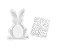 Stampo in silicone facile da usare per progettare decorazioni di conigli e anelli da appendere, ornamento per uova per la creazione di gioielli