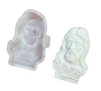 Stampo in silicone flessibile riutilizzabile per intonaci in calcestruzzo fatti a mano Santo Padre Busto Statua Ornamento Decorativo Artigianato Progetto Intonaco Stampo Casting