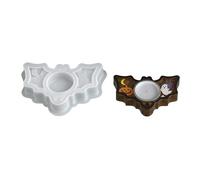 Stampo in silicone Halloween per base, Bat Candlestick | Robusto strumento creazione in silicone con intricate incisioni spettri pipistrelli zucca